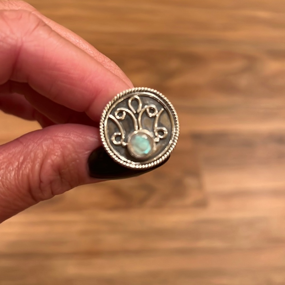 Sterling and Labradorite or Moonstone ring